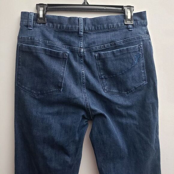 Soft Surroundings Womens Crop Jean 10 Straight Dark Wash High Rise Blue Capri - Picture 5 of 8